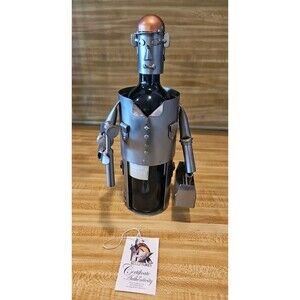 H&K Steel Sculpt￼ure Wine Bottle Holder-Carpenter-Handmade Ltd. Edition